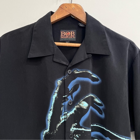 Vintage Bob Marley Dragonfly Hard Rock Cafe Myrtle Beach Button Up Shirt Mens L - Picture 7 of 9